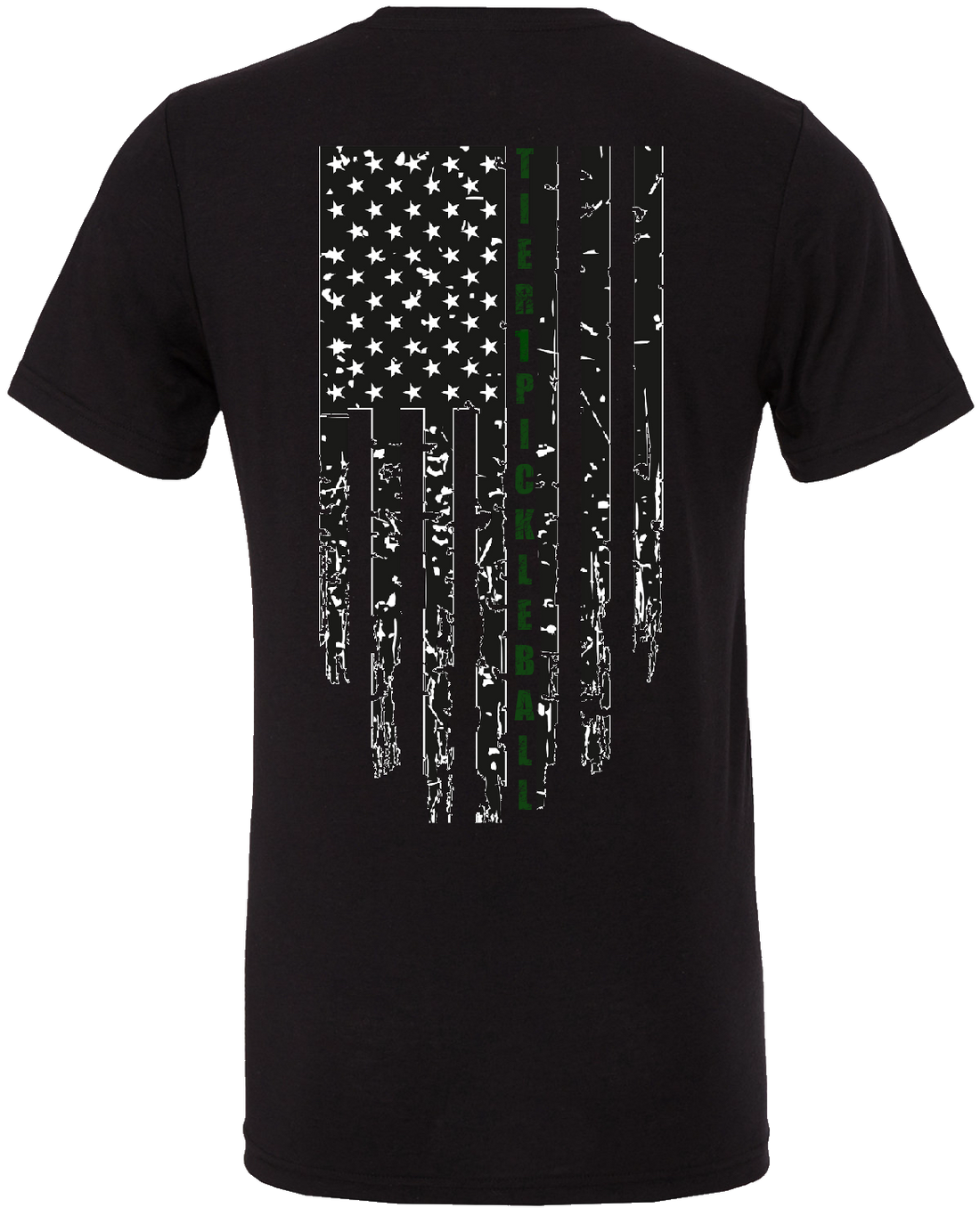 Patriot Flag Pickleball T-Shirt - Black