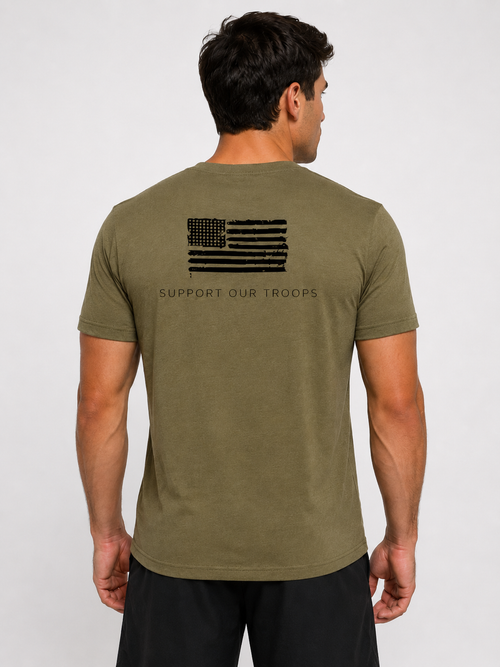 "Support Our Troops" T-Shirt - Army Green